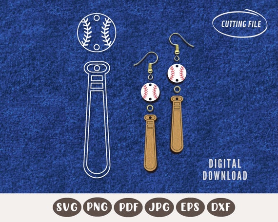 Baseball Earring SVG File: Laser Cut Jewelry Template (Digital Download)