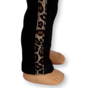 Black Jeggings with Leopard Stripe For Popular 18 inch dolls