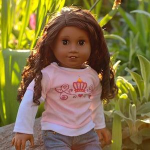 Crown T-Shirt and Jeans Set for Popular 18 inch Dolls