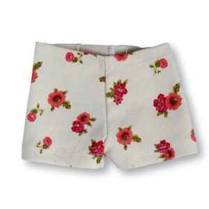 Stretch Corduroy Floral Shorts for American Girl Doll and other 18 inch Dolls