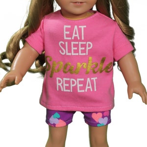 T-shirt and Shorts Set for American Girl Doll and other 18 inch Dolls