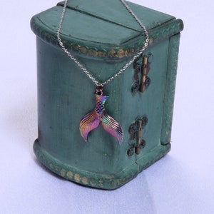 Iridescent Mermaid Tail Necklace made to fit Popular 18 inch dolls