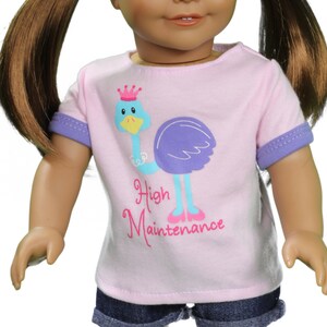 Pretty Pink T-shirt for American Girl Doll and other 18 inch Dolls
