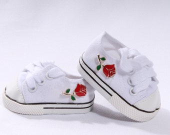Rosebud White Sneakers Made to Fit 18 inch dolls