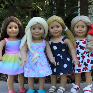 Sleeveless Summer Sun Dresses Made to Fit American Girl Dolls and other 18 inch dolls