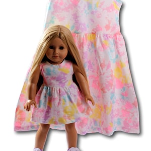 Matching Girl and Doll Tie Dye Dresses Made to fit 18 inch dolls