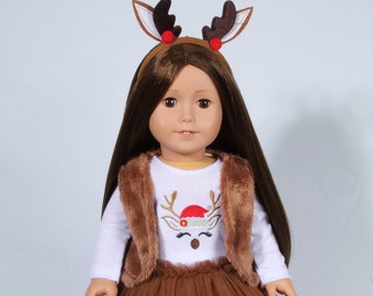 Ensemble De Costume De Noël Pour Poupées De 18 Pouces, Robe à Thème Hivernal Avec Accessoires, Tenue De Vacances Faite à La Main Pour Jeu De Rôle