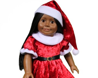 12" Baby Girl Doll Santa Helper Afro Black African Doll Merry Xmas Gift Doll 