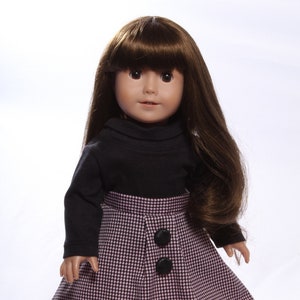 Two-Piece Houndstooth Autumn Doll Skirt and Shirt Set Made to fit American Girl Dolls and other 18 inch dolls