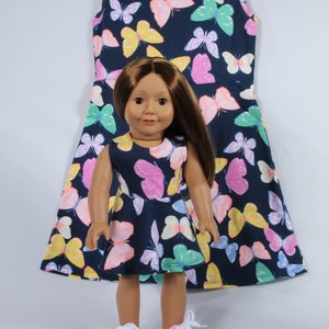 Matching Girl and Doll Summer Sleeveless Butterfly Dresses Made to Fit 18 inch dolls