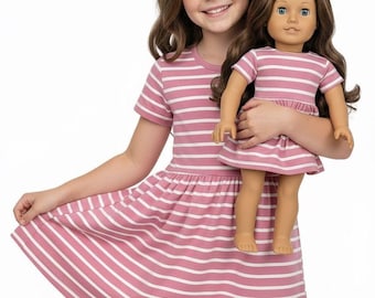 Vestidos a juego para niña y muñeca, diseñados para adaptarse a las muñecas más populares de 45 cm (18 pulgadas).