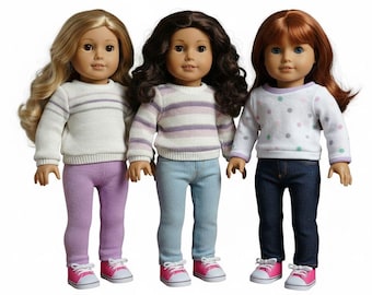 Adorable Easter Knit Doll Sweaters made to fit Popular 18 inch Dolls