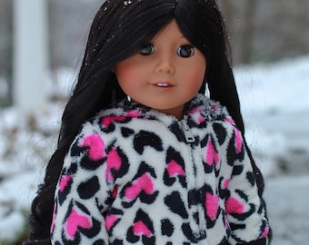 Pink and Black Heart Hoodie for Popular 18 inch Dolls