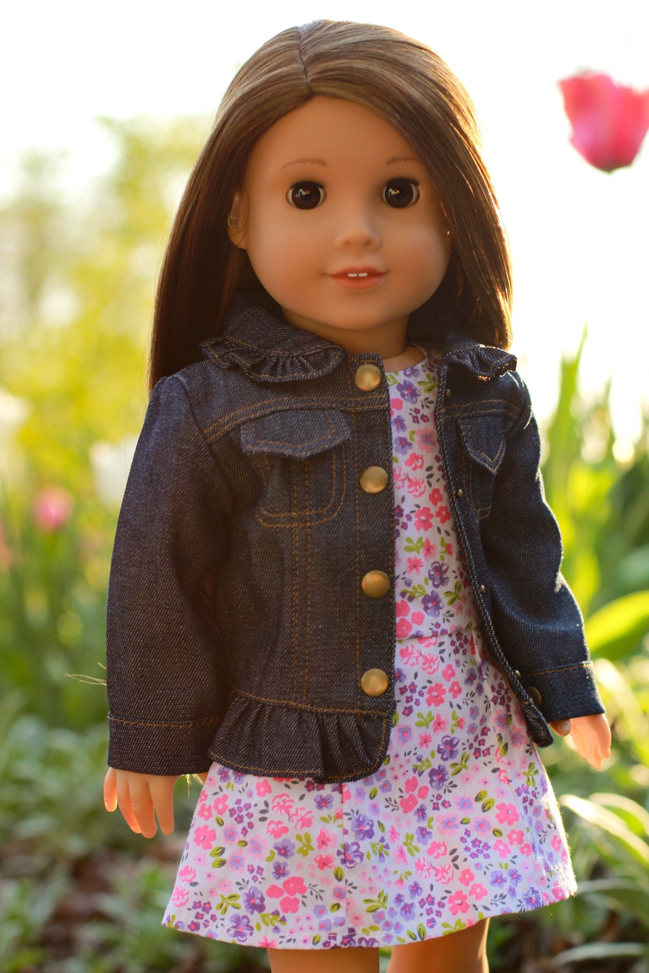 Ruffle Denim Jacket Etsy Canada