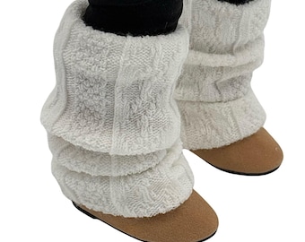 Botas de invierno a la moda con calentadores de piernas, hechas a medida para muñecas populares de 18 pulgadas.