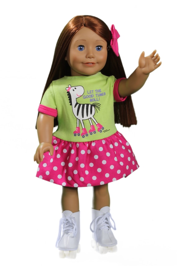 Roller Skating Dress and Skates for American Girl Doll and Other