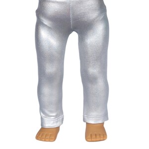 Shimmery Silver Metallic Leggings for Popular 18 inch dolls