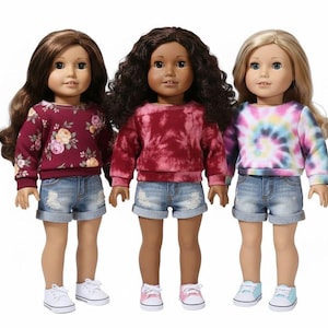 Herbst Farbe Sweatshirts Gemacht für 18-Zoll-Puppen
