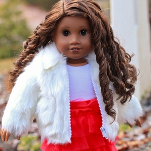 Fluffy White Jacket for Popular 18 inch Dolls