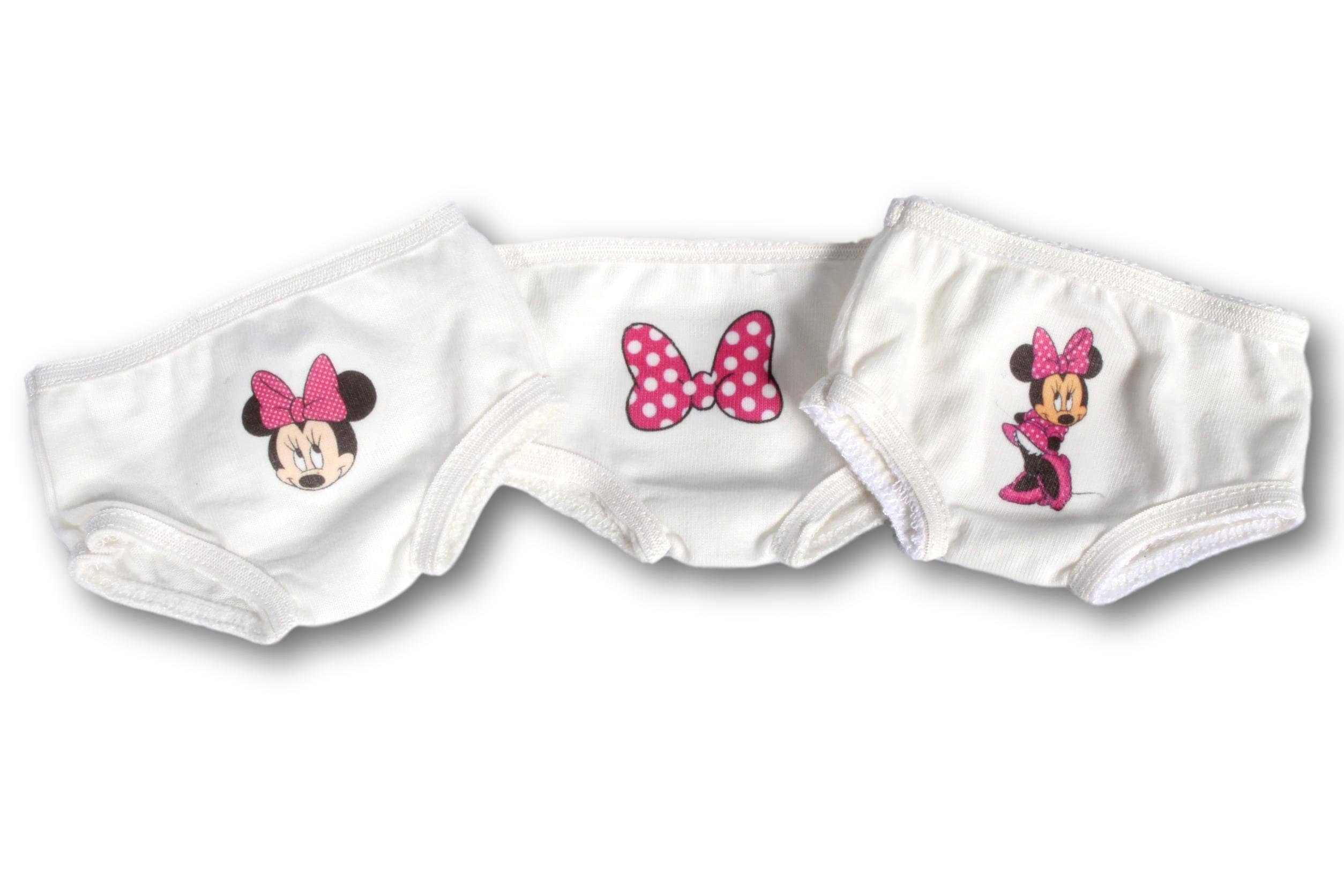 Set of Three Pink Minnie Mouse Underwear for 18 Inch Dolls 