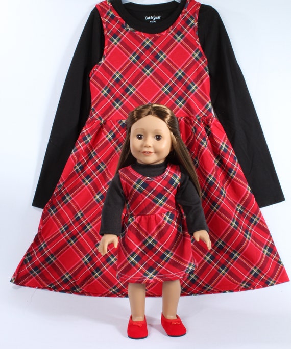 Plaid Matching Girl and Doll Christmas Dresses Made to Fit 18 Inch Dolls. -  Etsy