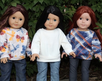 Camisas de sudor de felpa hechas para adaptarse a muñecas de 18 pulgadas