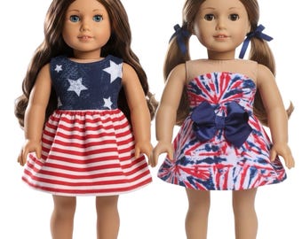 Independence Day Fourth of July Dresses Made to fit Popular 18 inch Dolls