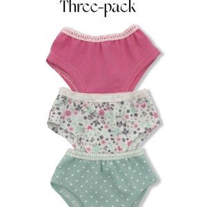 Three Pack Panties / Underwear Made to Fit Popular 18 Inch Dolls