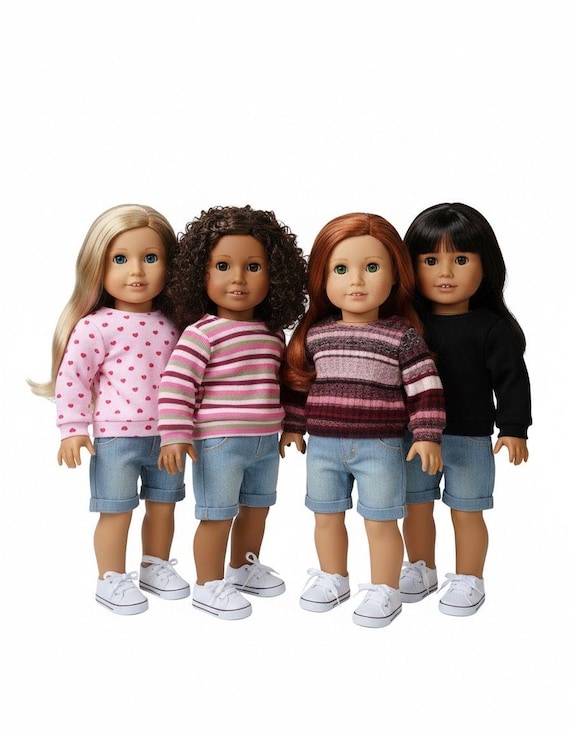 Valentine's Day Themed Sweat Shirts Made to Fit 18 inch Dolls
