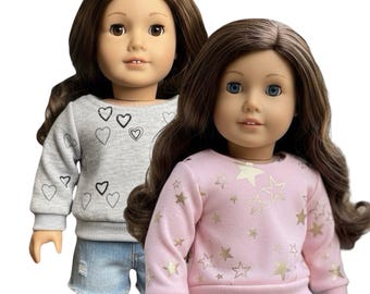 Printed Sweatshirts for Popular 18 inch Dolls