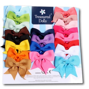 Set of 20 Bow Hair Clips Made to fit Popular 18 inch dolls