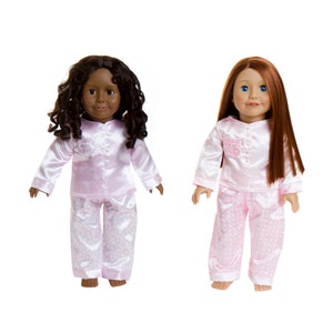 Pink/Lavender Silky Pajamas for Popular 18 inch Dolls