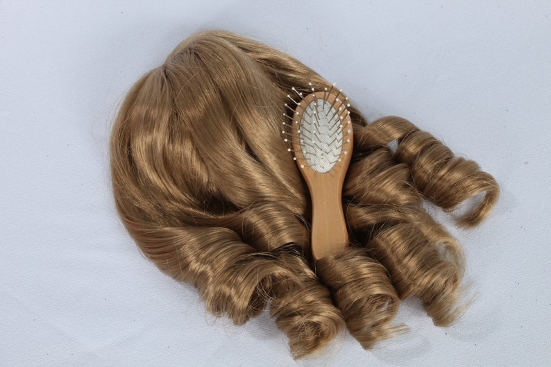 Ash Blond Light Brown Made for American Girl Doll Doll Wig AND BRUSH