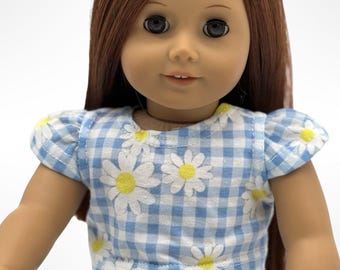 Ruffle Shoulder Daisy Summer Top Made to fit Popular 18 inch Dolls