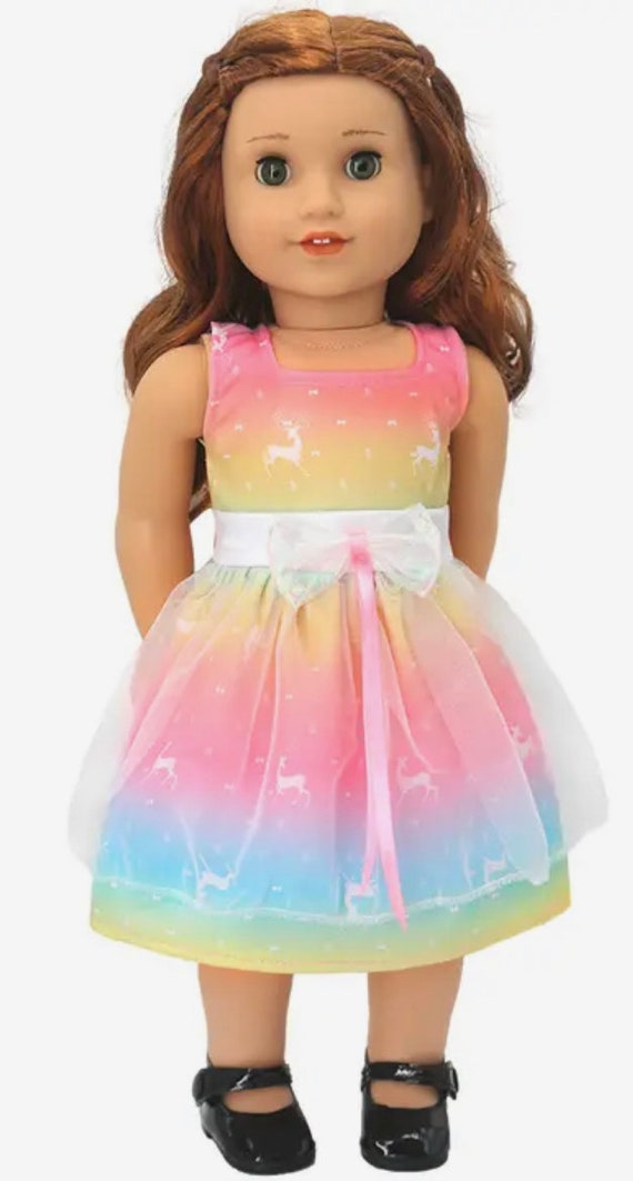 Unicorn Rainbow Ombre Dress Rainbow Ombre Pleated Dress Multi