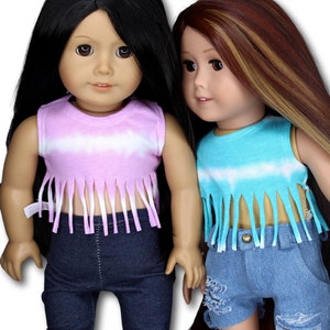 Tassel Tie Dye Crop Top Made to fit American Girl Dolls and other 18 inch dolls
