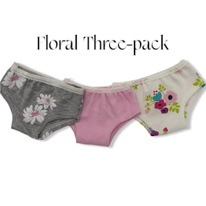 Three Pack Underwear / Panty Set Made to Fit Popular 18 Inch Dolls