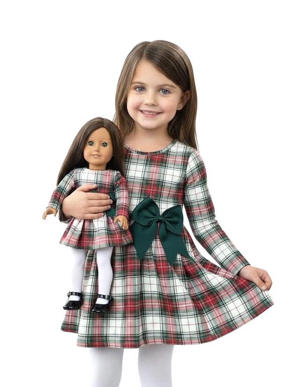 Robe de Noel scintillante pour poupée mannequin 29 cm type ( barbie ) | Violette-créations