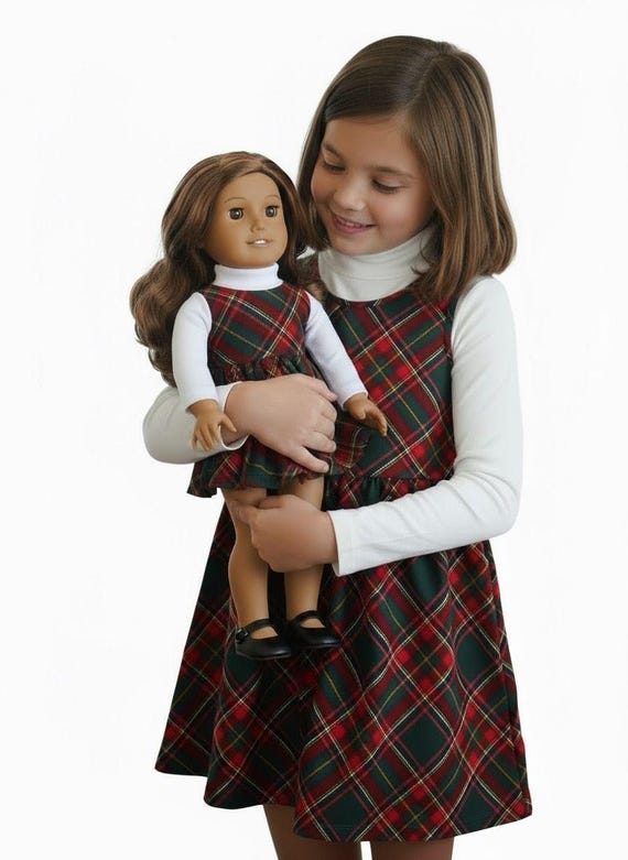 Girl and Doll Matching Christmas Dresses Made to Fit Popular 18 Inch Dolls  - Etsy