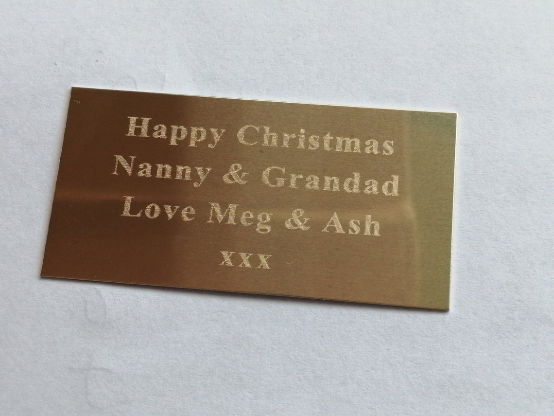 50x25mm Engraved Trophy Plaque Self Adhesive Name Plate Gold Etsy UK