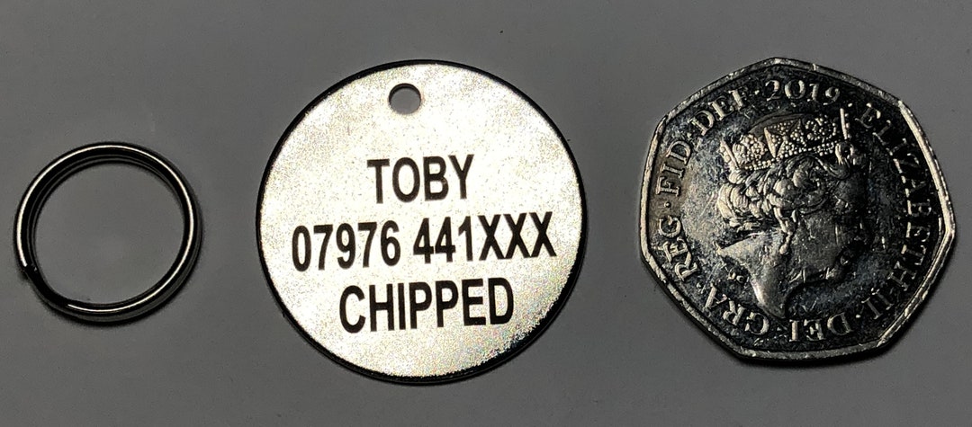 Dog Tag Cutter 30mm Laser Engraved Pet Tag Cat Dog Puppy Nickel With Split Ring - Etsy