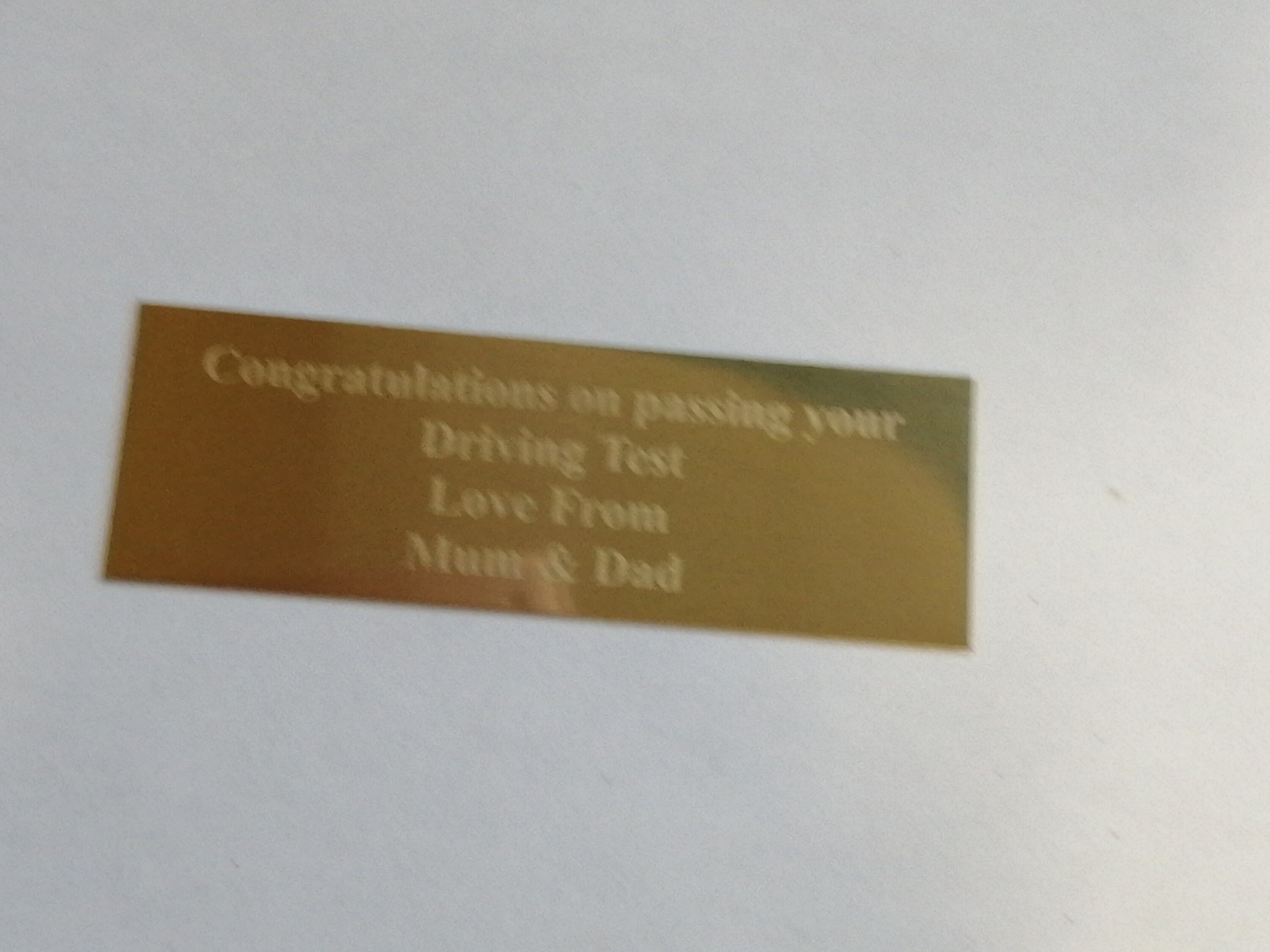 Engraved 75x25mm Trophy Plaque Self Adhesive Name Plate Gold Etsy