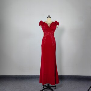 open lace back dress Amazon.com: Red Ball Gown Prom Dress main image 0