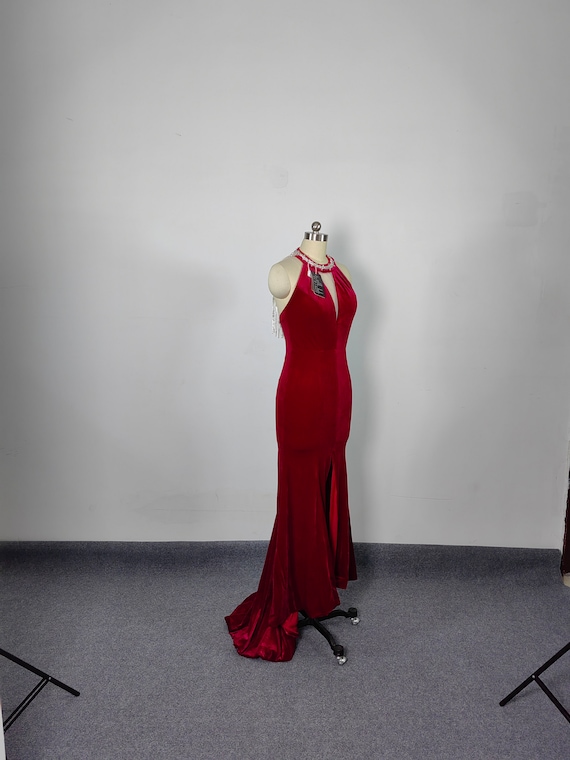 red velvet halter dress Bella Dahl Velvet Dress Winter Rouge / S