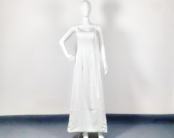 White Satin A-Line Long Dress, Elegant Formal Evening Gown, Formal Party Bridesmaid Dresses