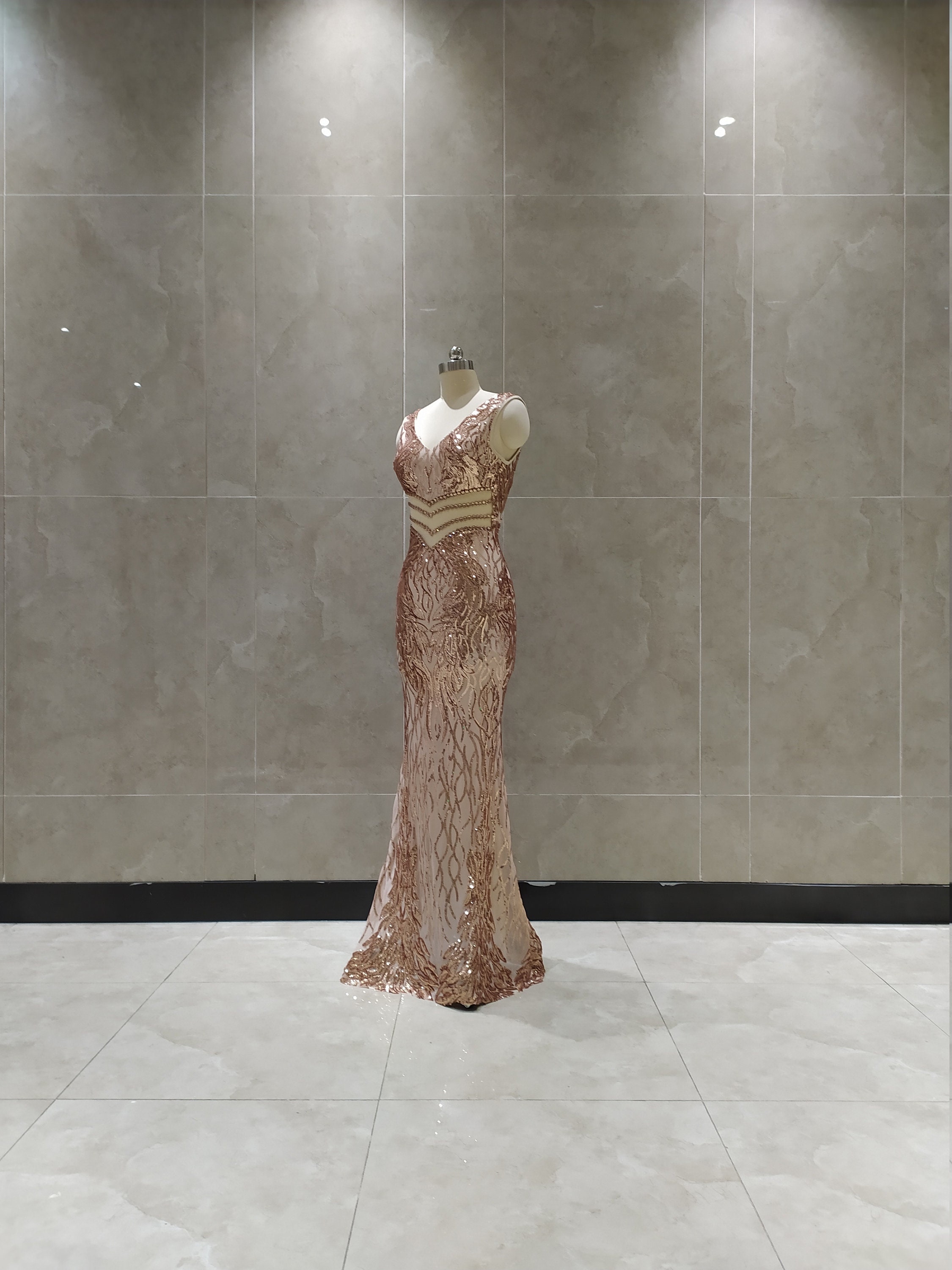 Mermaid open back prom dress cheap