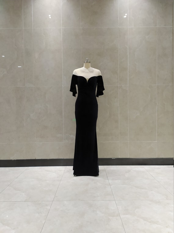 petite long sleeve evening dresses Mac Duggal Petite Long Sleeve Chiffon Embellished Gown