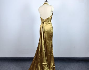 slim fit dress slacks Y2K Jessica McClintock Gold Sequin Floral Short Formal Dress