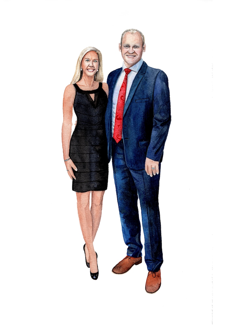 family portrait Custom watercolor portrait Christmas Portrait unique gift. portrait from photo Custom Watercolor Portrait Couple