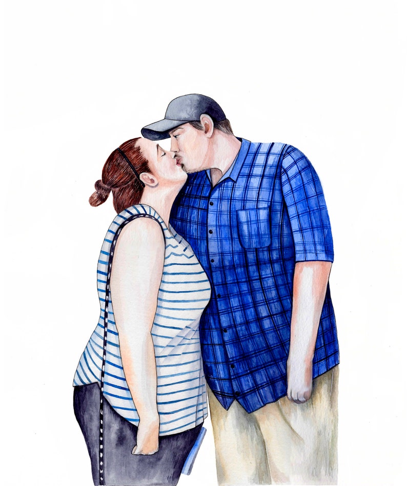 family portrait Custom watercolor portrait Christmas Portrait unique gift. portrait from photo Custom Watercolor Portrait Couple